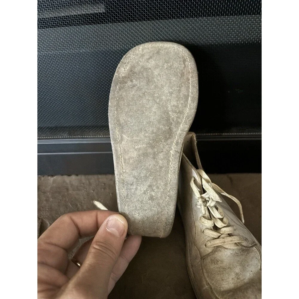 Vintage Toddler White Leather Shoes Distressed